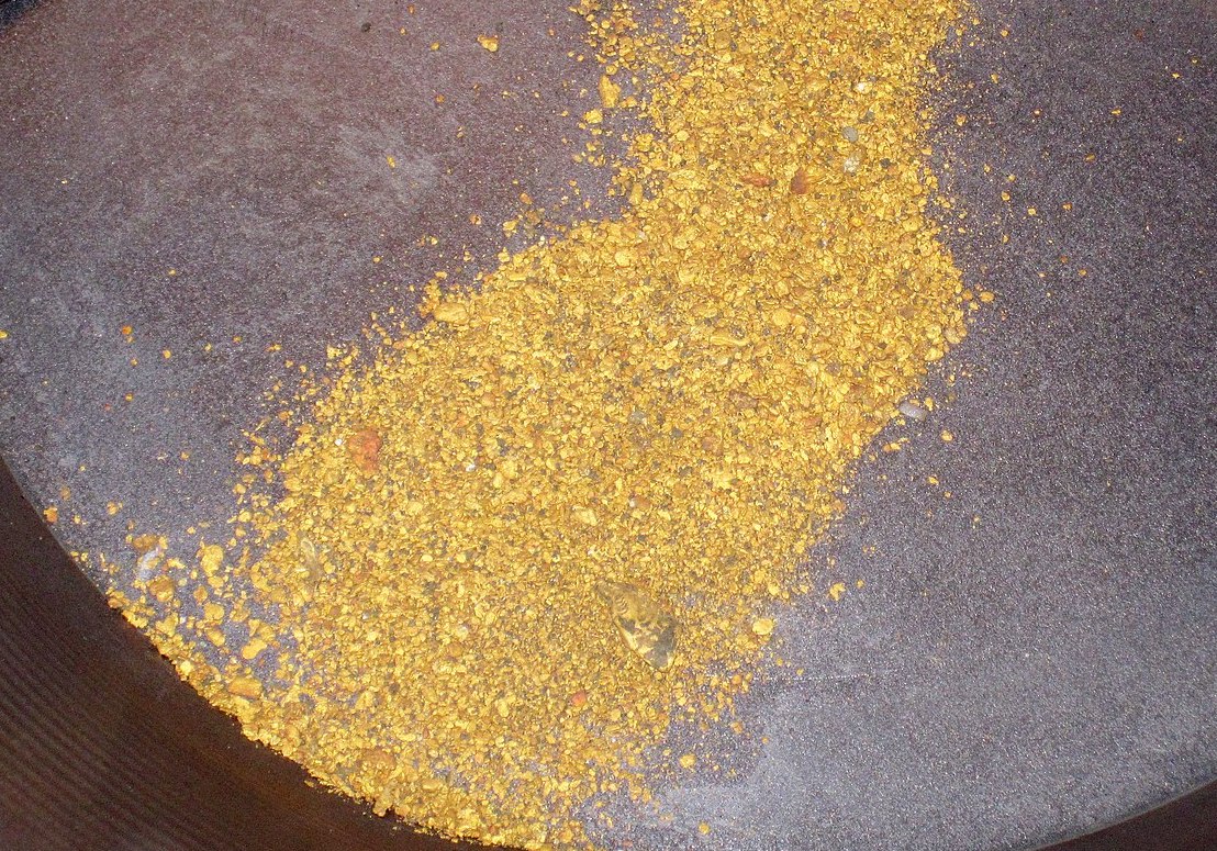 Paillettes d'or dans un pan