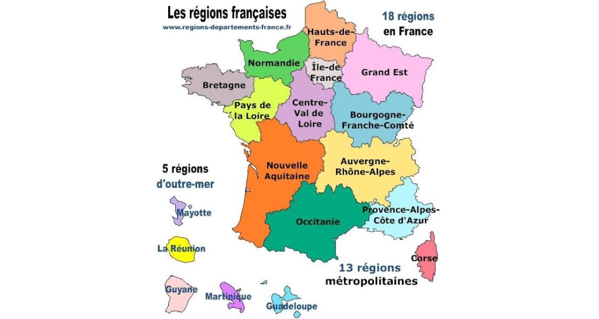 Carte de France région et département 