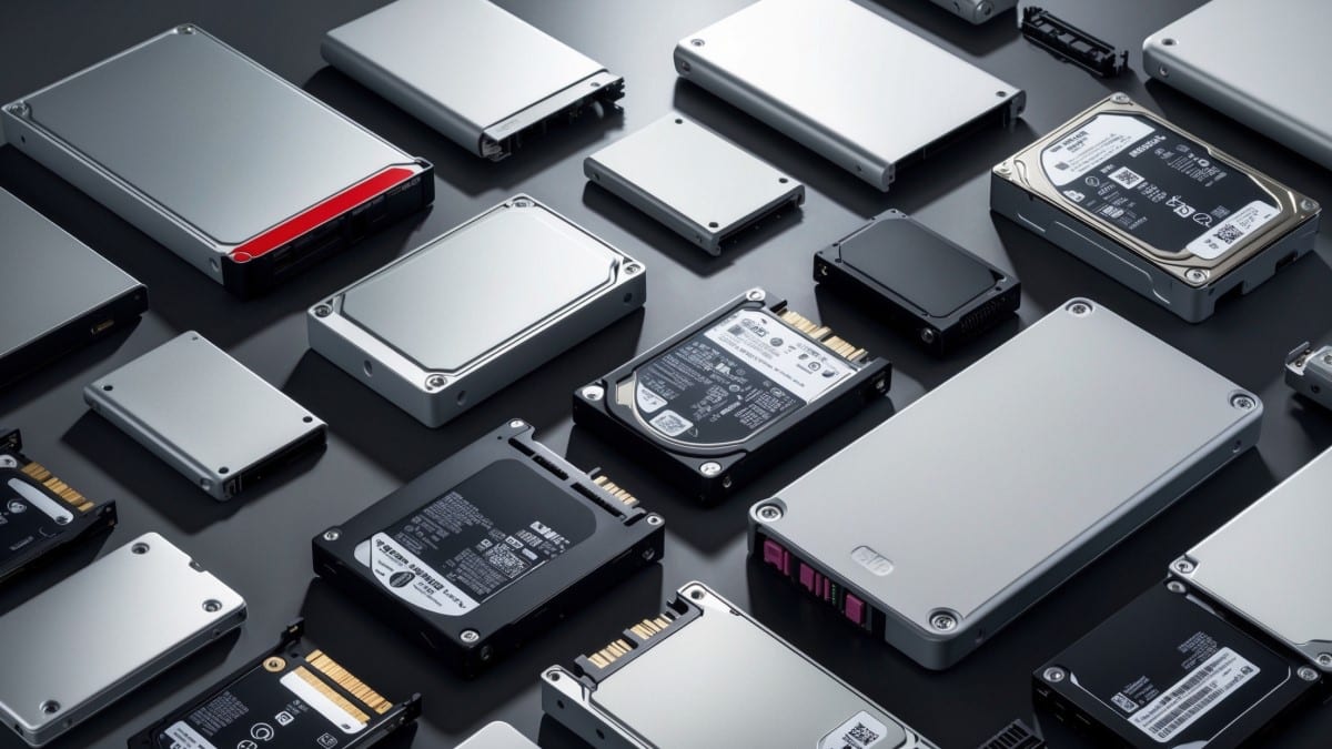 Collection de disques SSD et HDD