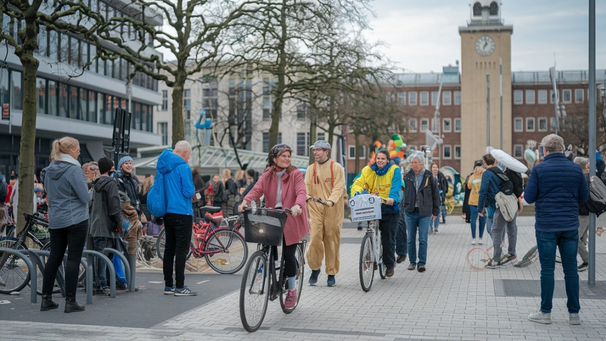 Cyclistes lors d'une manifestation