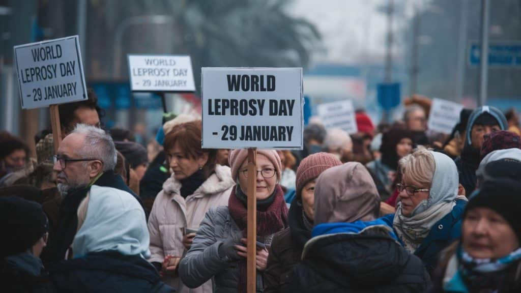 Manifestation contre la lèpre
