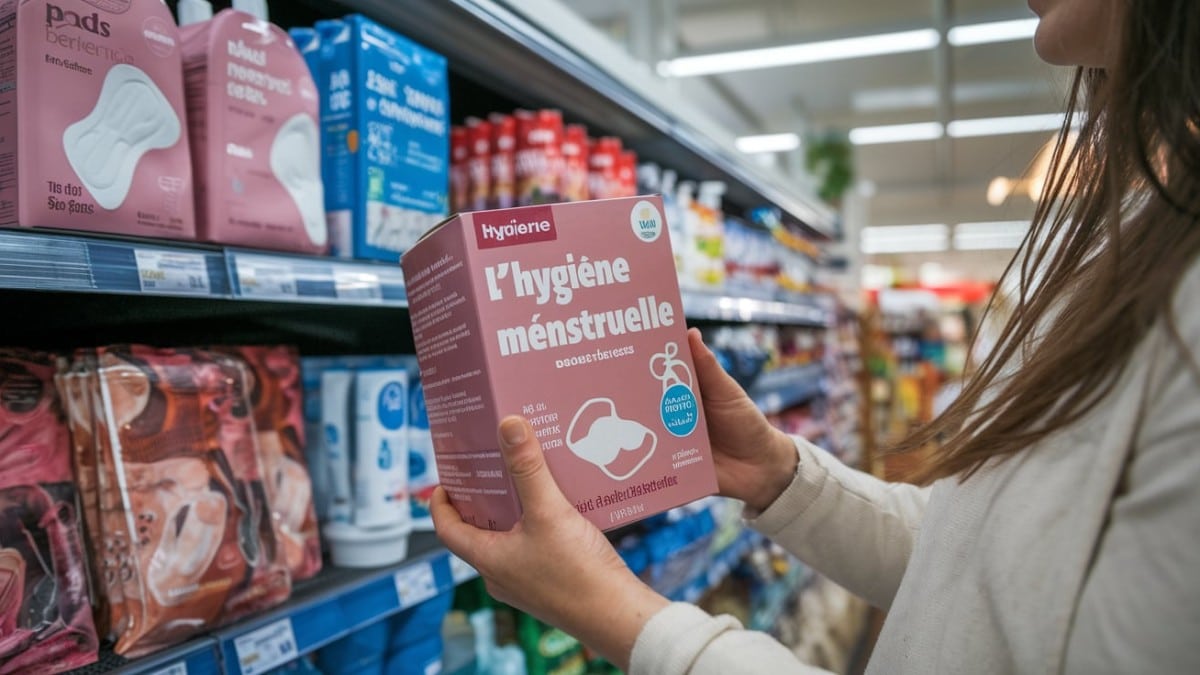 Femme choisissant des protections