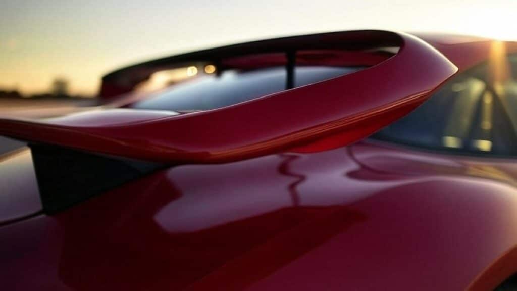 Aileron rouge de voiture
