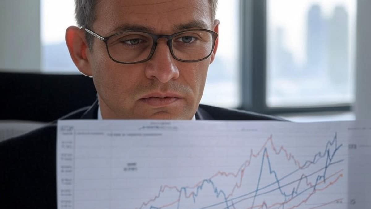 Homme analysant un graphique