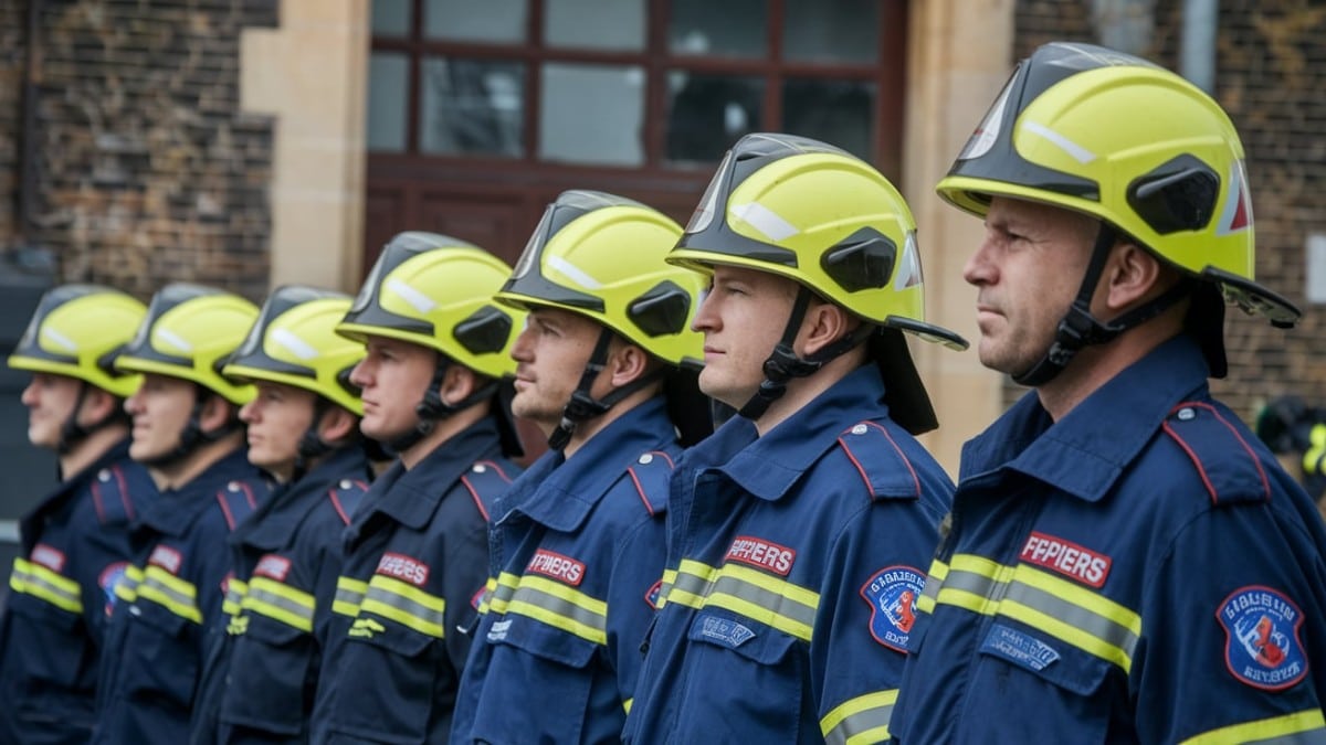 Pompiers en rang discipliné
