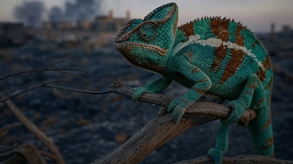 Caméléon sur une branche