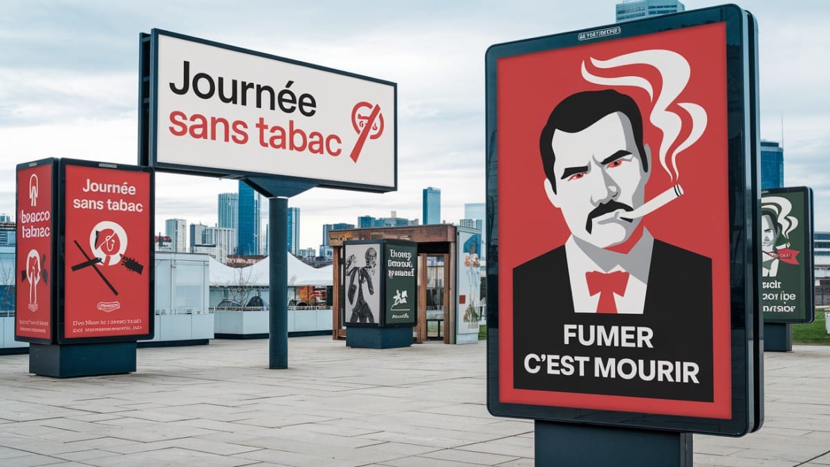 Affiches anti-tabac en ville