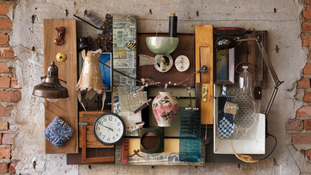 Assemblage décoratif d’objets variés
