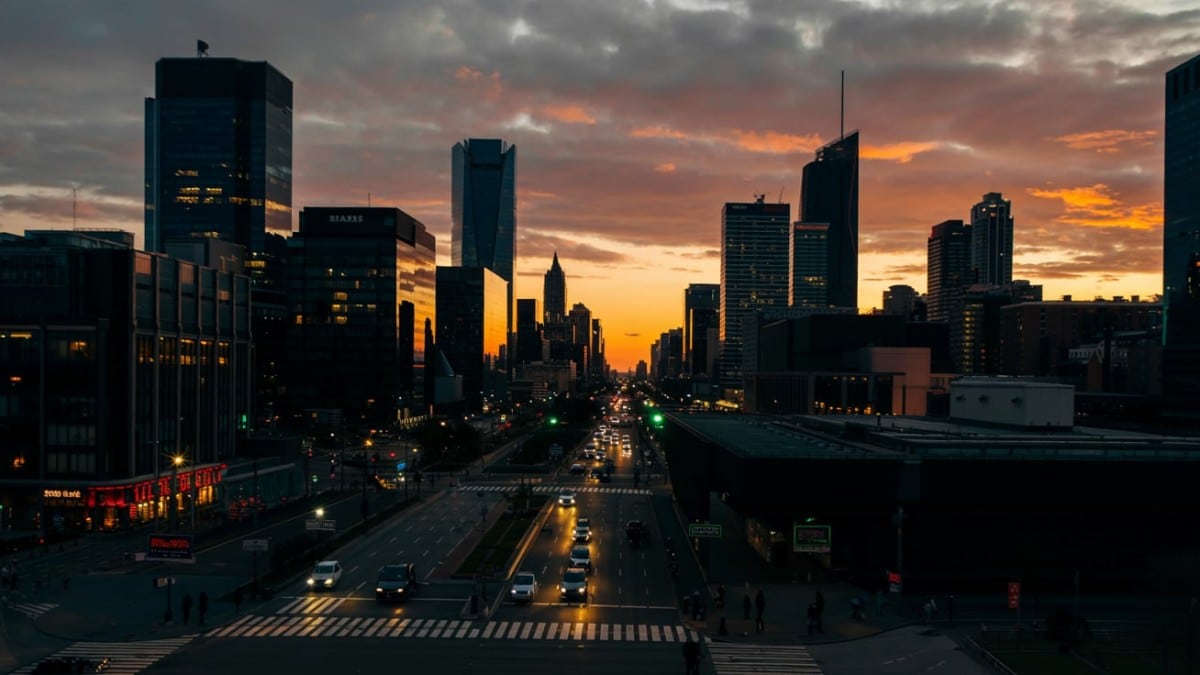 Ville au crépuscule urbain