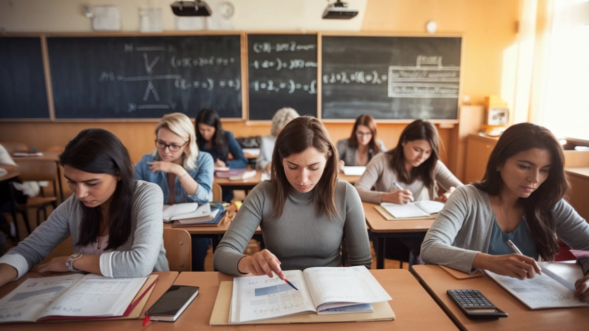 Élèves étudiant en classe