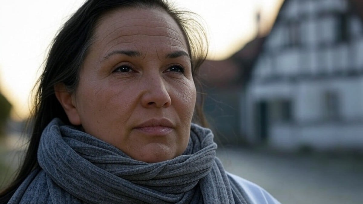 Portrait d’une femme en hiver