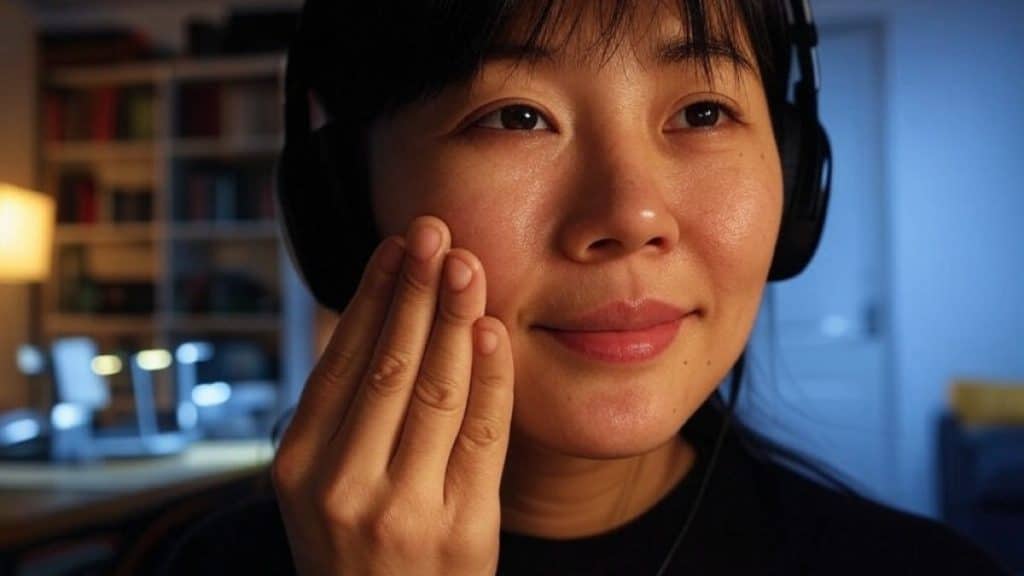 Femme portant un casque
