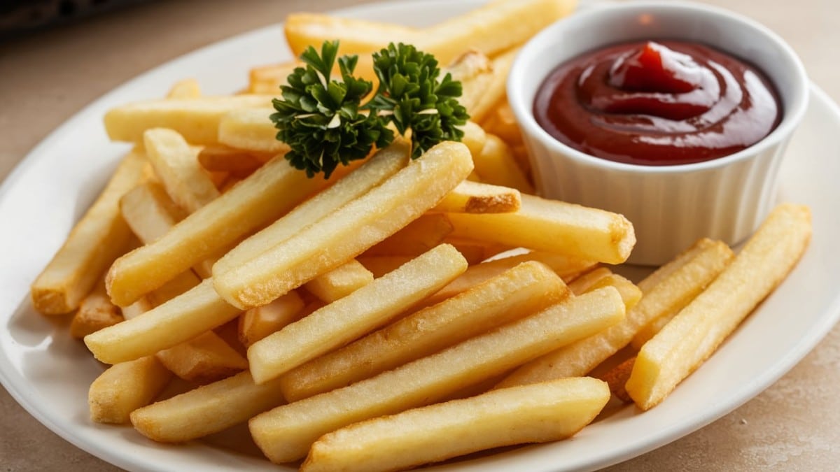 Assiette de frites croustillantes