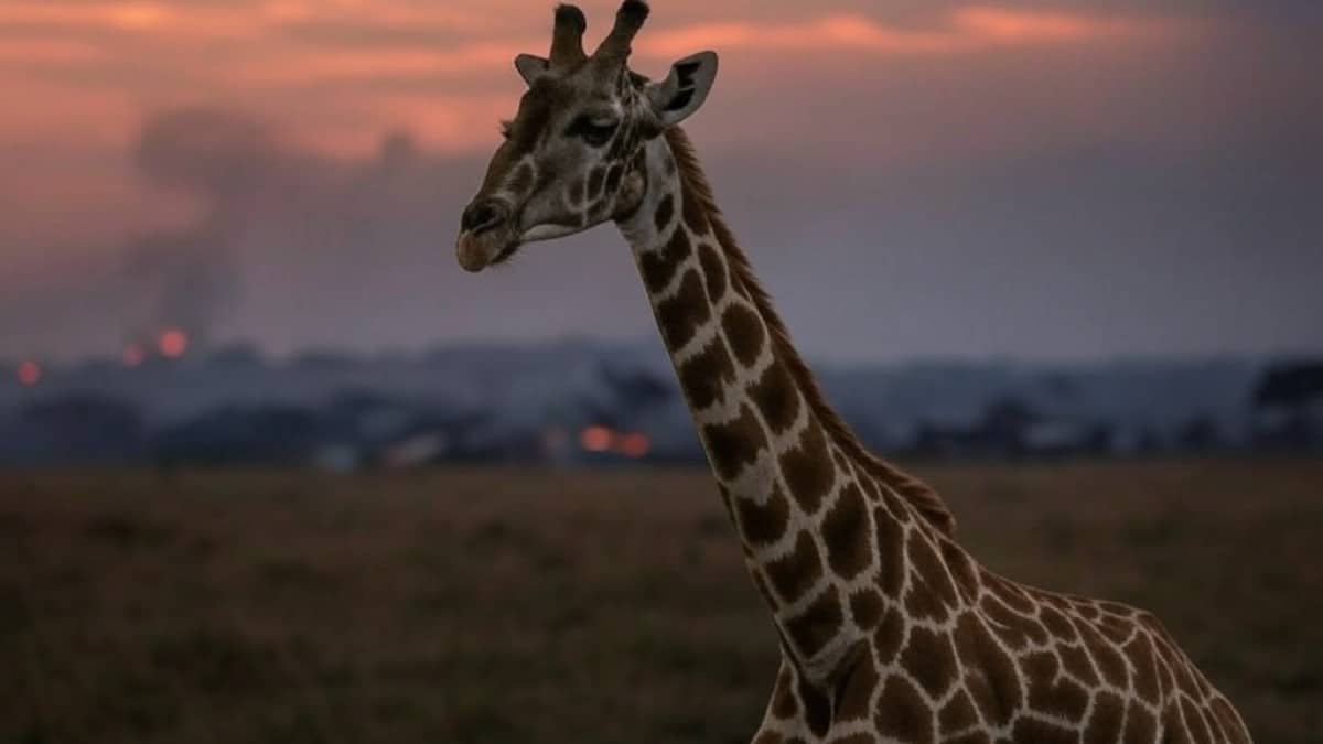 Girafe dans la savane