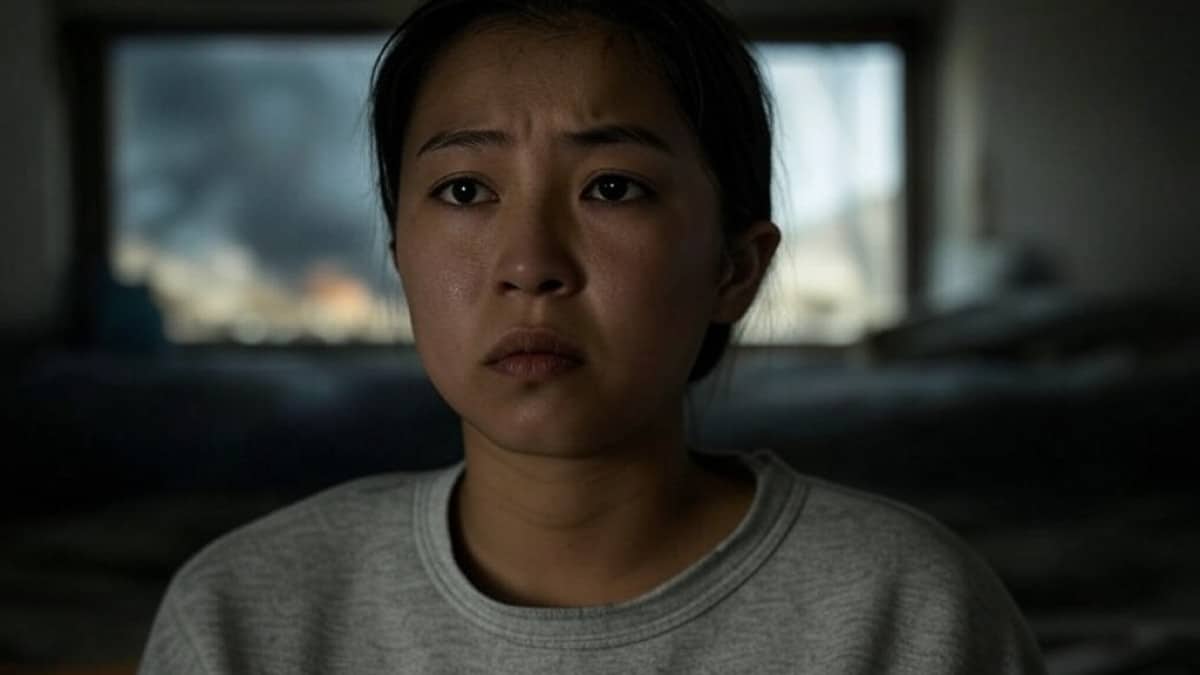 Femme inquiète à l’intérieur