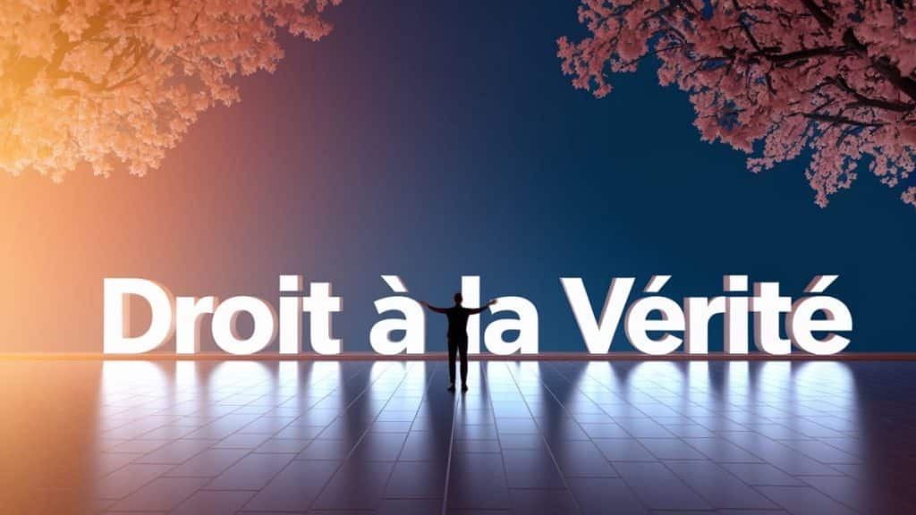 Silhouette devant un message lumineux