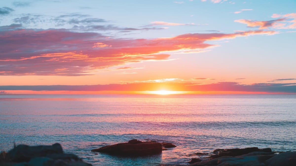Soleil couchant sur la mer