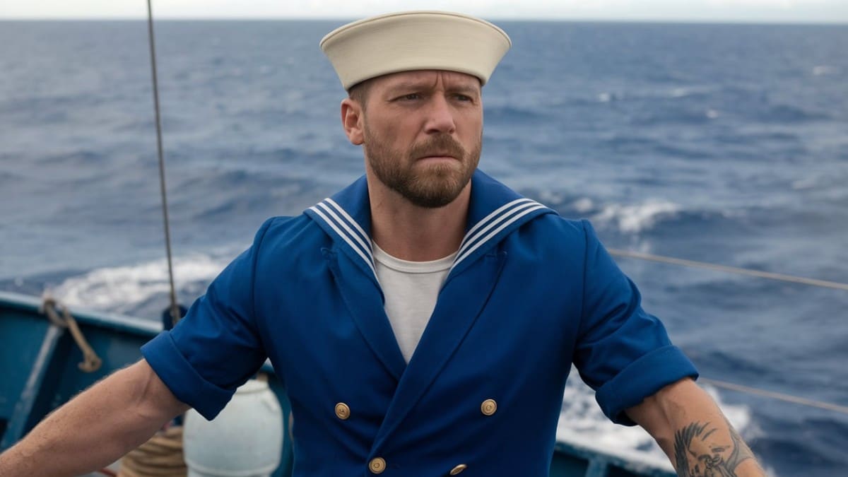 Marin sur un bateau en mer