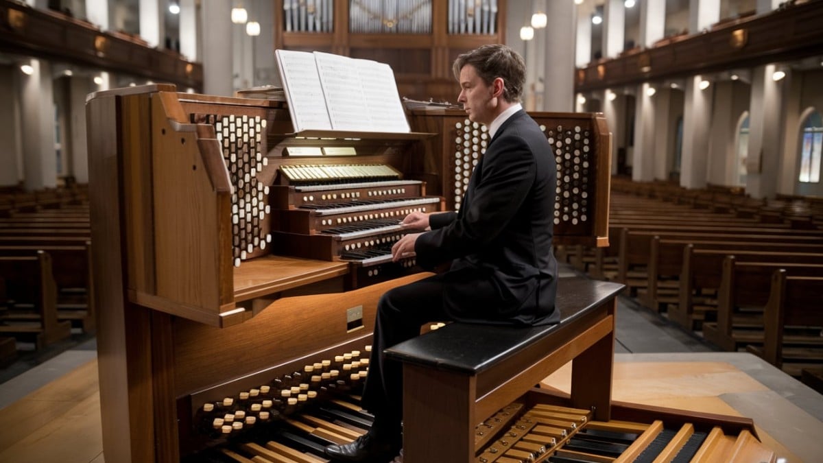 Musicien jouant de l’orgue