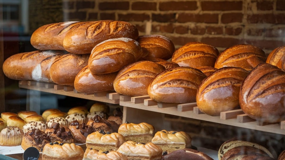 Vitrine de boulangerie artisanale