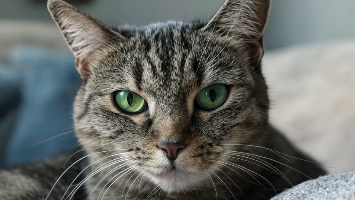 Chat aux yeux verts