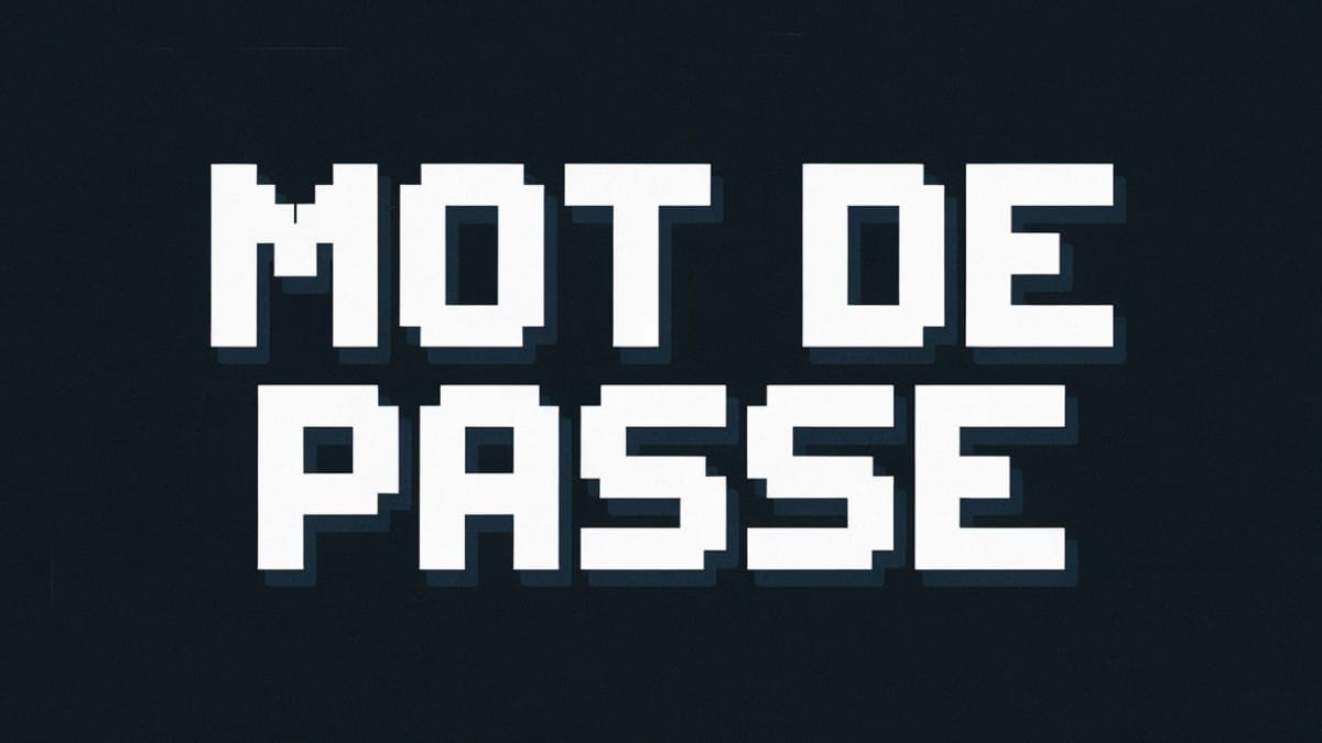 Texte "Mot de passe" pixelisé