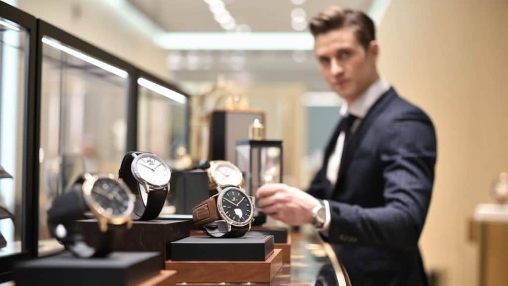 Homme choisissant une montre