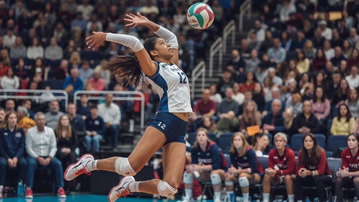 Joueuse de volley smashant