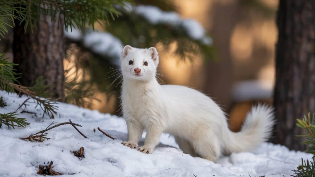 hermine dans la neige