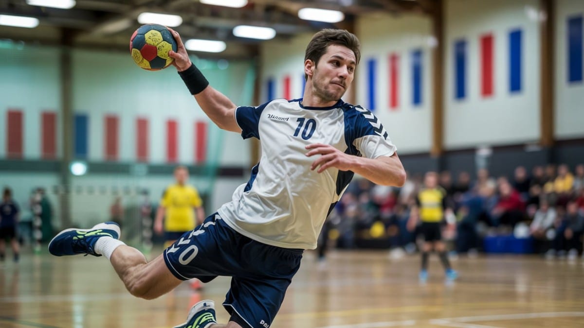 joueur de handball en action