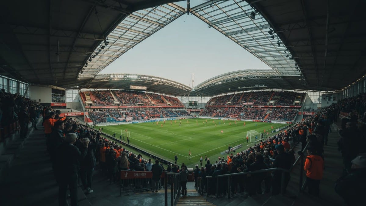 match de foot en stade