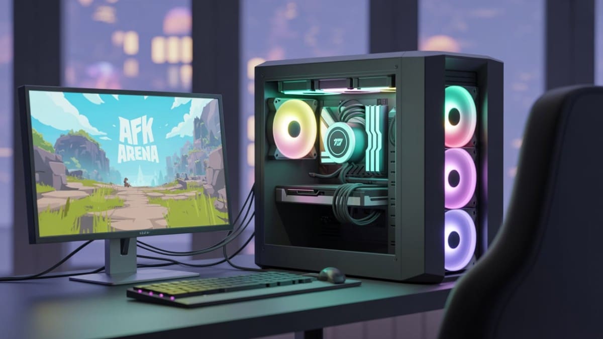 Setup gamer avec AFK Arena