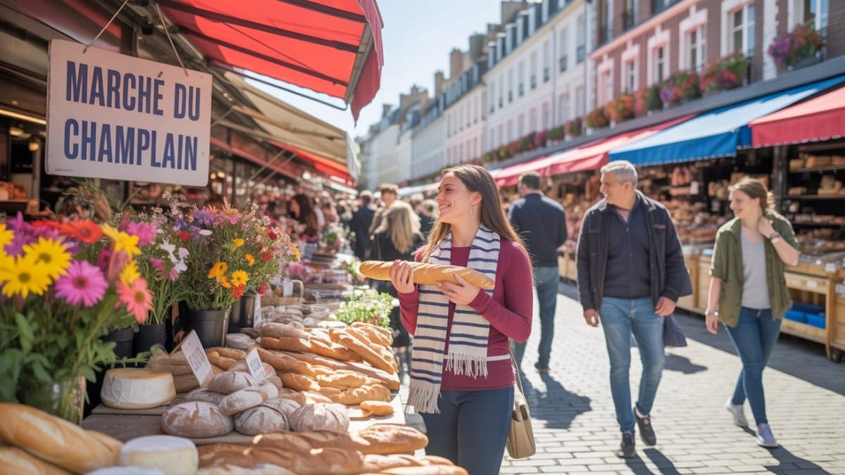 Femme au marché Champlain