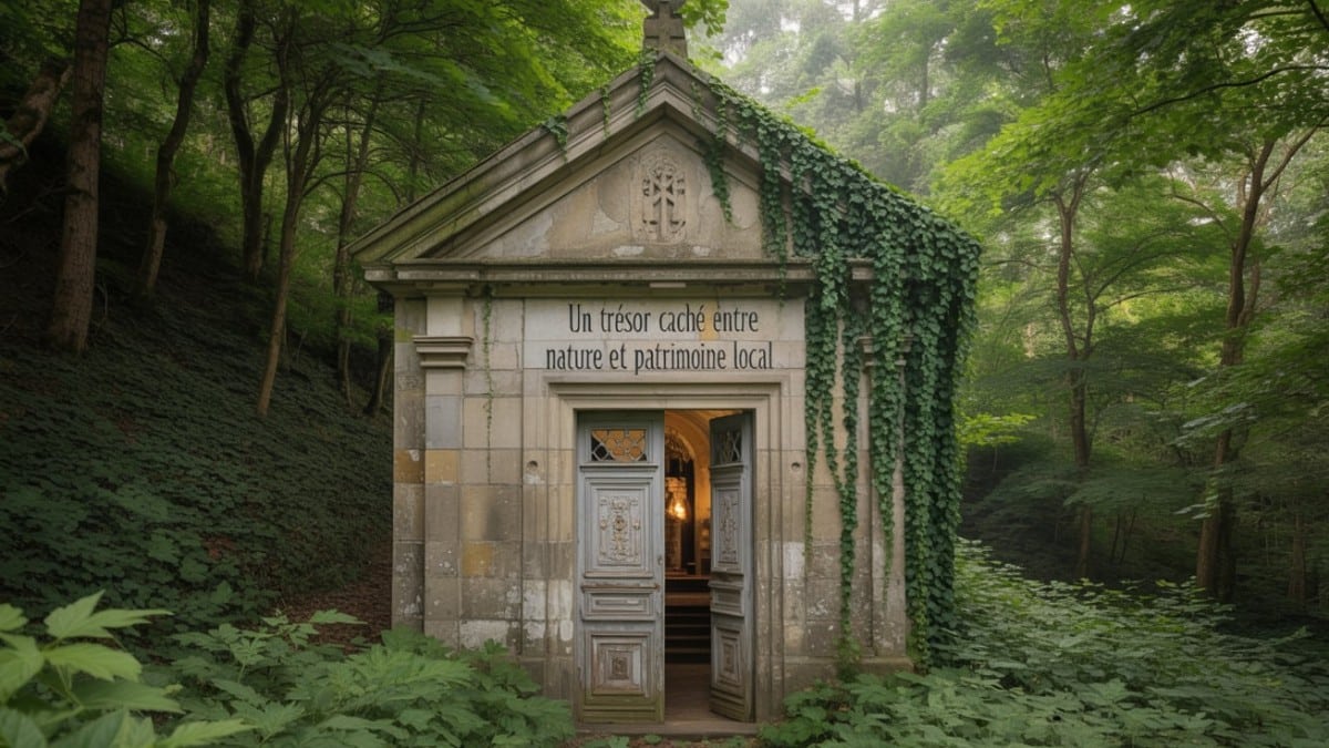 Chapelle cachée sous les arbres