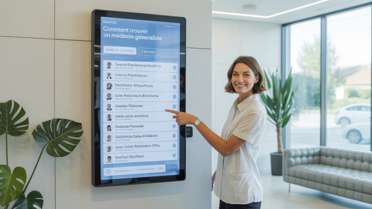 Recherche médecin sur écran tactile