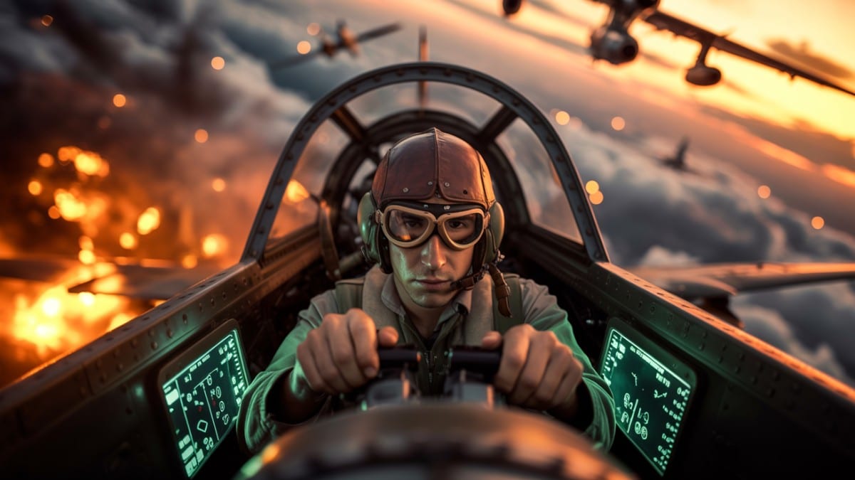 Cockpit avion en guerre