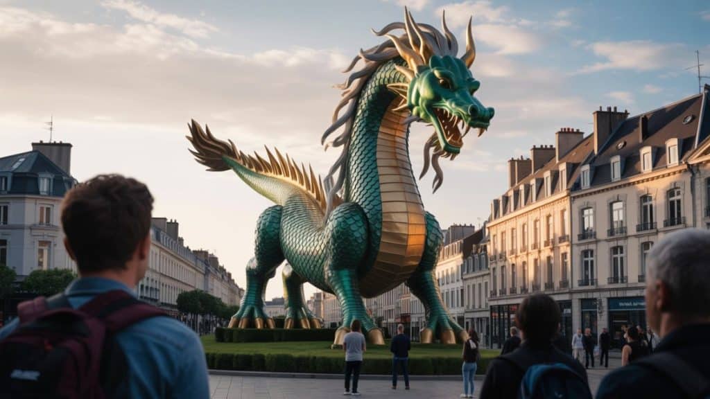 Statue géante de dragon