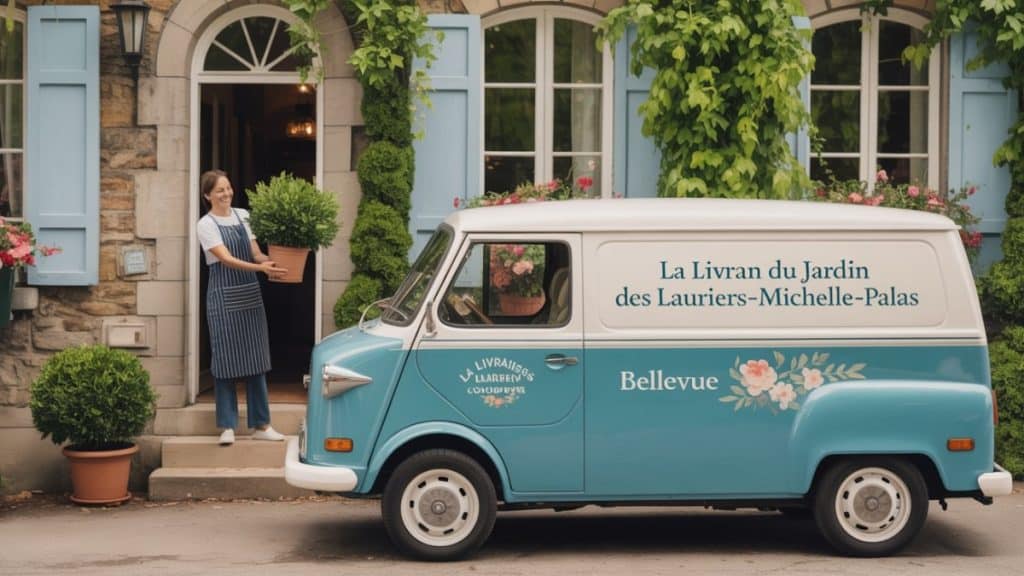 Camionnette livraison jardinerie fleurie