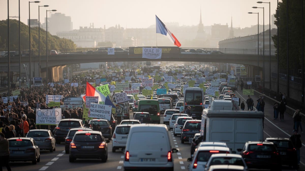 Manifestants bloquent circulation