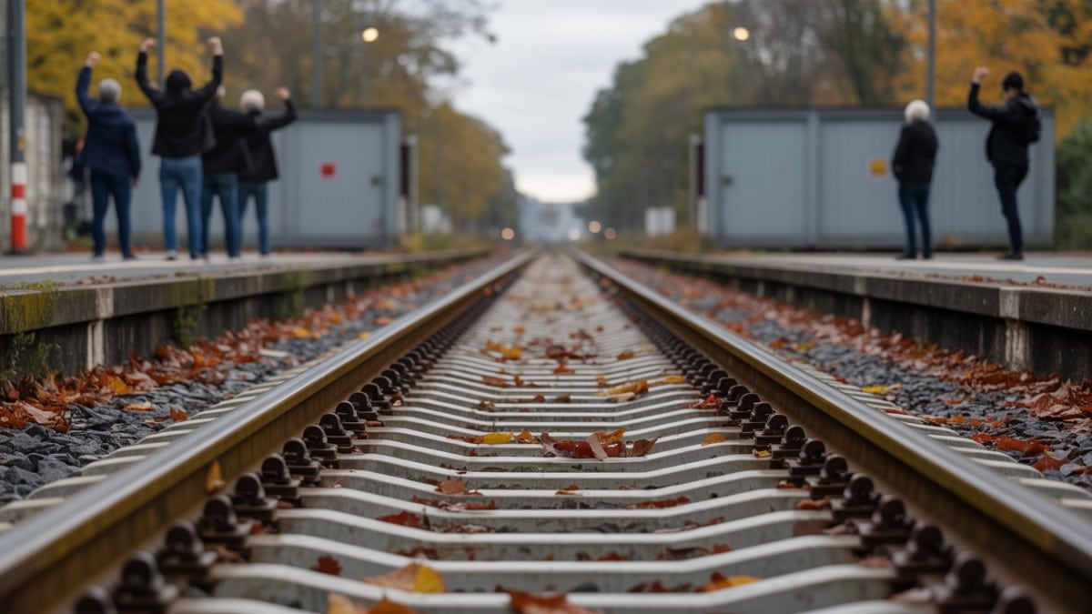 Protestataires voie ferrée