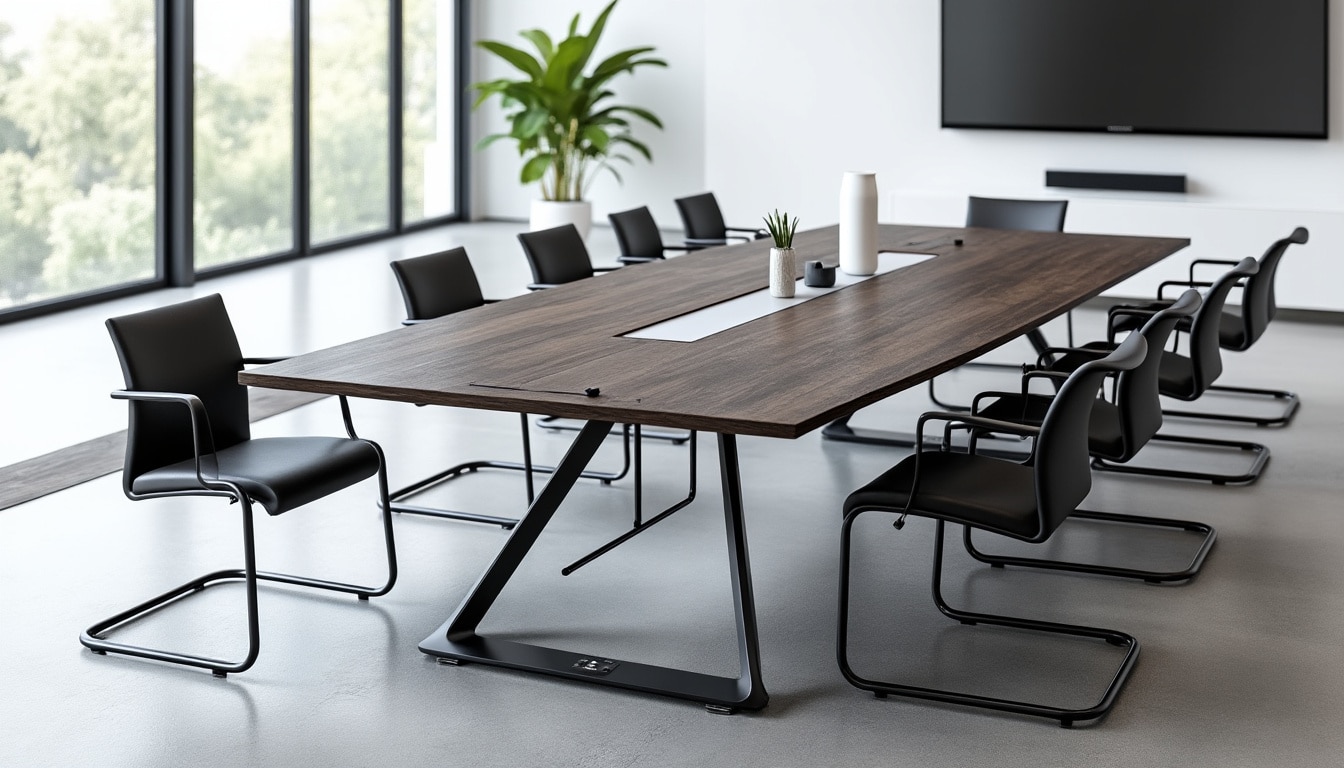 découvrez comment choisir une table de réunion professionnelle adaptée, les tailles recommandées, les normes à respecter et les solutions de câblage pour des réunions efficaces et organisées.